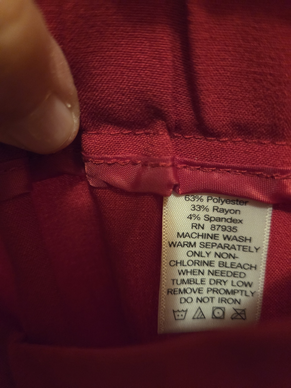 Susan Graver Ruby Red Crop Pant with Side Button Detail - Picture 6 of 7